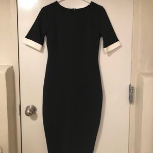 Black With White Sleeve Trim Midi From Boohoo!